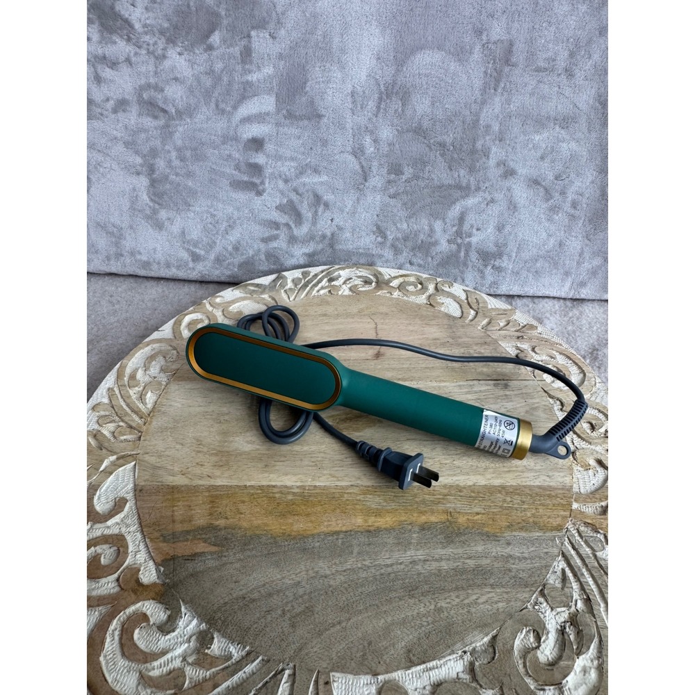 Emerald Green‎ Hair Straightener Brush Ceramic Heated Comb PY-380 Dual Voltage